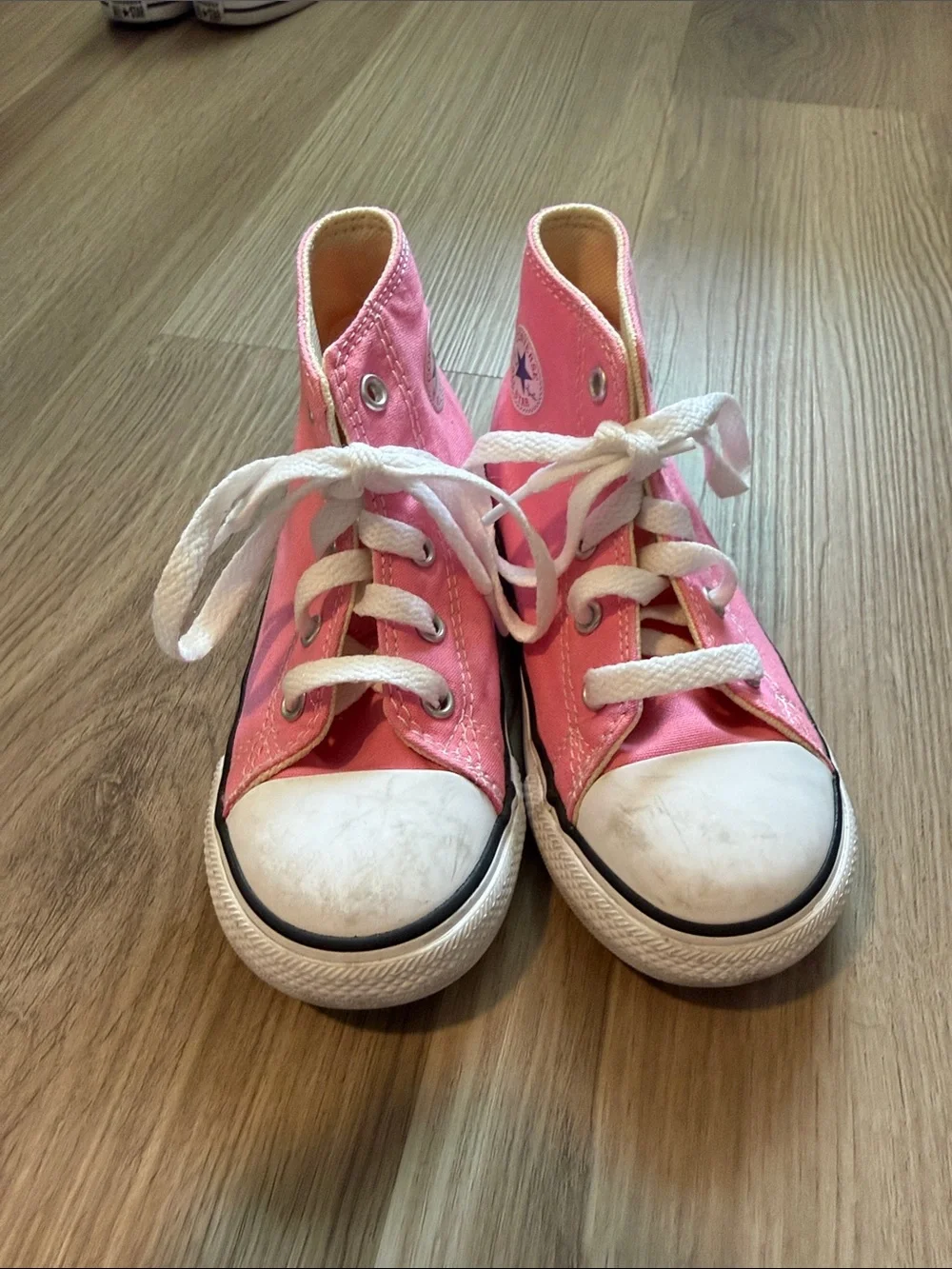 Converse Kids Pink High-Top Canvas Sneakers with White Laces
